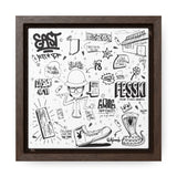 EAST ATT Sketchnote on Square Framed Premium Gallery Wrap Canvas