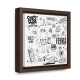 EAST ATT Sketchnote on Square Framed Premium Gallery Wrap Canvas