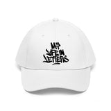 My Life In Letters Logo Unisex Twill White Hat